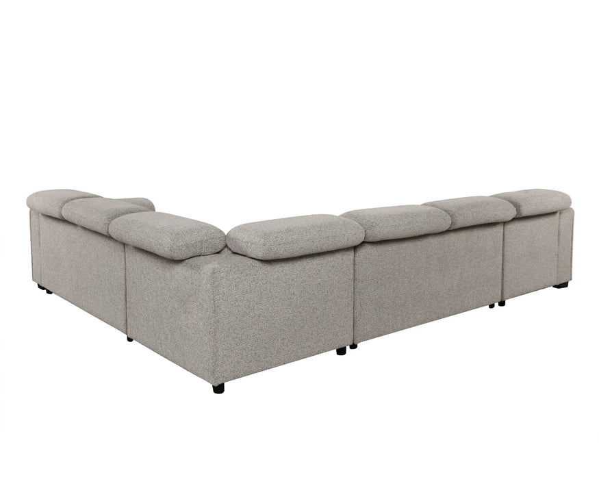 Vue arrière du sofa-lit sectionnel FELIX gris pâle