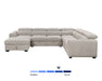 Sofa-lit sectionnel FELIX gris pâle, vue de face