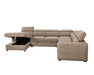 Sectionnel FELIX avec rangement ouvert, taupe, vue de face