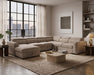 Sofa-lit sectionnel FELIX taupe, dans un salon contemporain