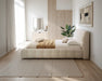 Base de lit LARKA blanc dans une chambre contemporaine — Nuasis