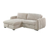 Sofa-lit sectionnel réversible LÉANDRE beige crème - vue d'angle