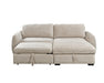 Sofa-lit sectionnel réversible LÉANDRE beige crème - vue de face