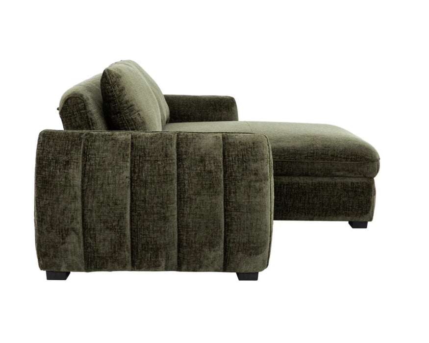Sofa-lit sectionnel LÉANDRE vert forêt, vue de côté