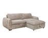 Sofa-lit sectionnel réversible LÉANDRE taupe - vue d'angle