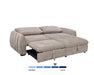 Sofa-lit sectionnel LÉANDRE taupe - lit escamotable ouvert