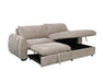 Sofa-lit sectionnel LÉANDRE taupe - lit escamotable ouvert