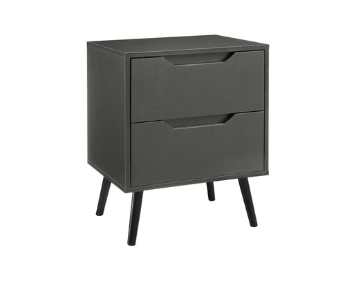 Table de chevet LEIF 2 tiroirs gris foncé, vue d'angle