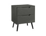 Table de chevet LEIF 2 tiroirs gris foncé, vue d'angle