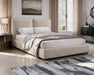 Base de lit LENOX grège dans une chambre contemporaine — Nuasis
