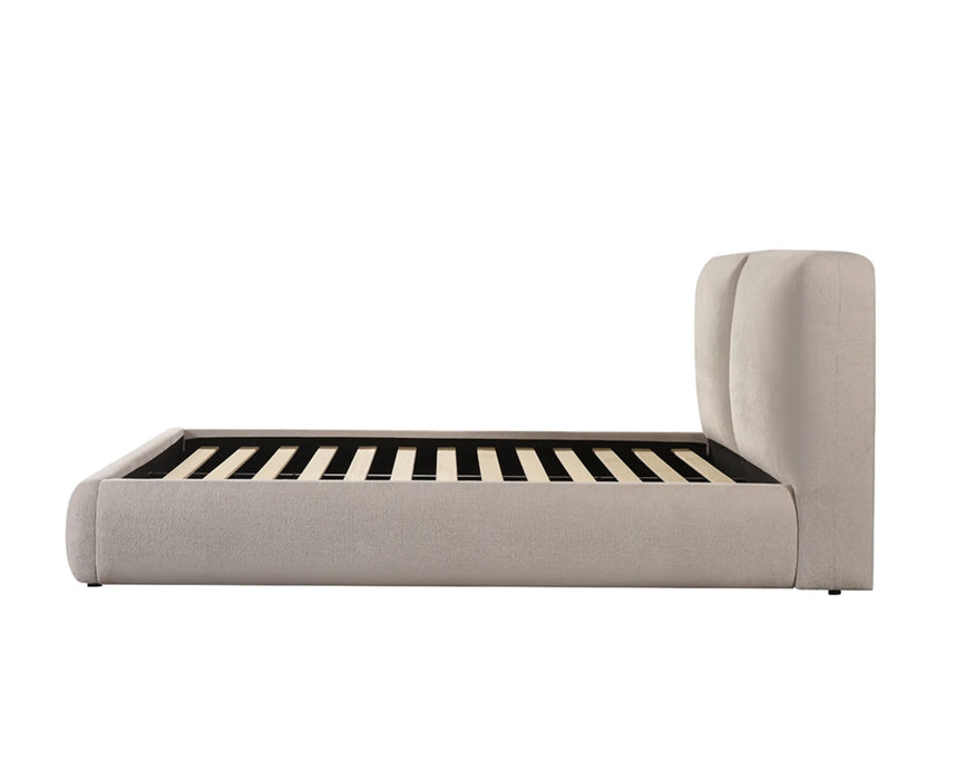 Base de lit LENOX grège vue latérale — Nuasis