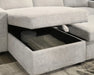 Sofa-lit sectionnel LEO beige avec lit escamotable ouvert