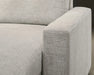 Zoom sur l'accoudoir du sofa-lit sectionnel LEO beige