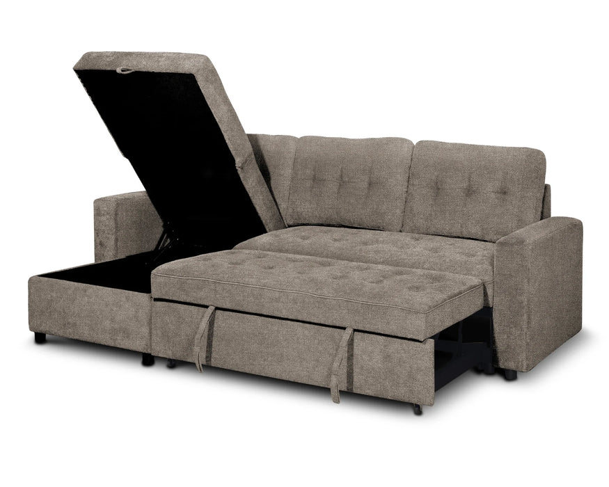 LEO - Sofa lit sectionnel 90" taupe