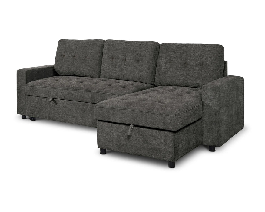 LEO - Sofa-lit sectionnel 90" gris foncé