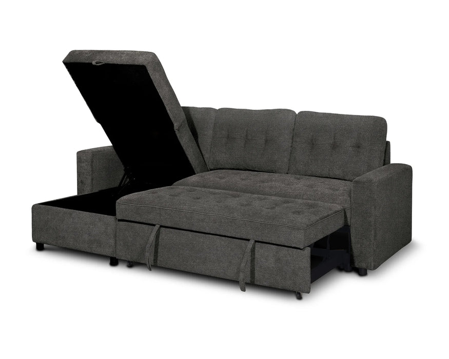 LEO - Sofa-lit sectionnel 90" gris foncé