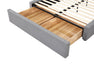 Tiroir de rangement ouvert base de lit LUDO gris — Nuasis