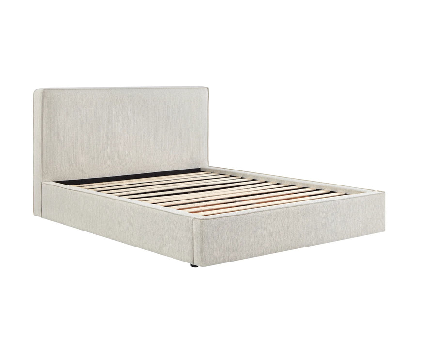 Base de lit LUDO ivoire avec tiroir vue en angle — Nuasis