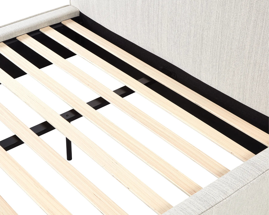 Lattes de bois intégrées base de lit LUDO ivoire — Nuasis