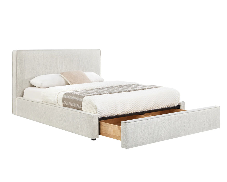 Tiroir de rangement base de lit LUDO ivoire vue en angle — Nuasis