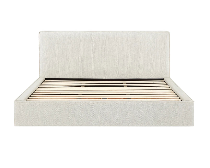 Base de lit king LUDO ivoire vue de face — Nuasis