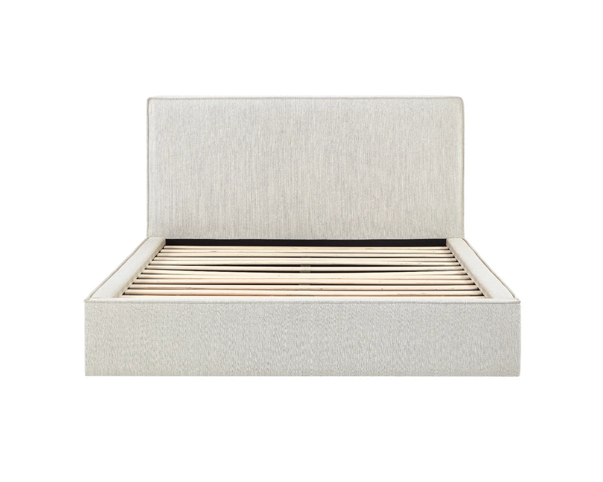 Base de lit queen LUDO ivoire vue de face — Nuasis