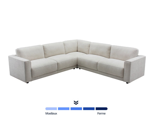 Sofa sectionnel MILANO beige crème, vue en angle