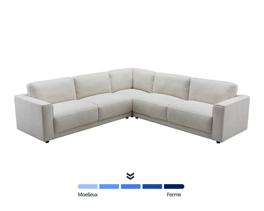 Sofa sectionnel MILANO beige crème, vue en angle