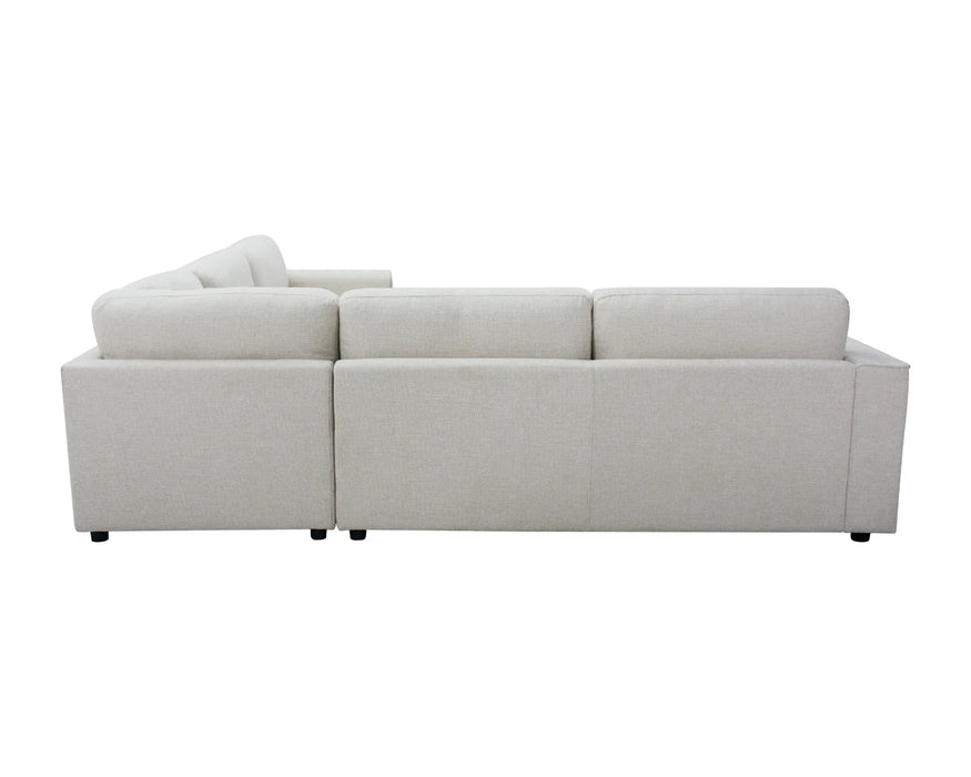 Vue arrière de côté du sectionnel MILANO beige crème
