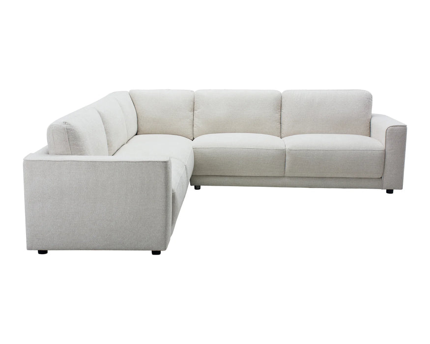 Sofa sectionnel MILANO en tissu beige crème, vue de face