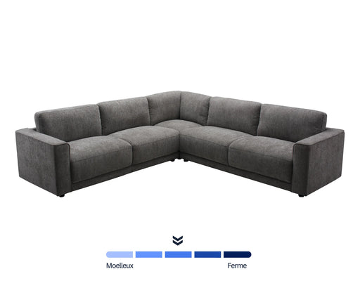Sofa sectionnel MILANO gris foncé, vue en angle