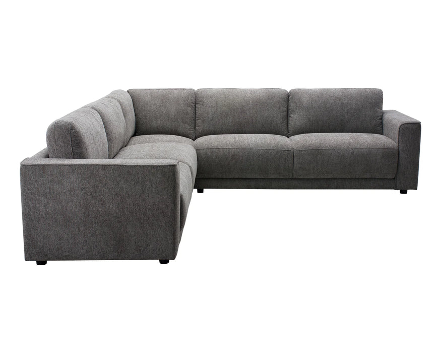 Sofa sectionnel MILANO en tissu gris foncé, vue de face