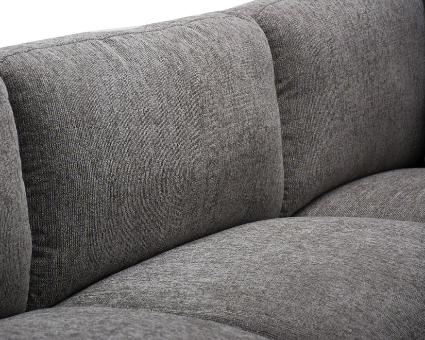 Zoom sur les coussins et assises du sectionnel MILANO gris foncé