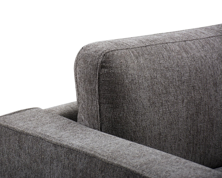 Zoom sur les coussins du sectionnel MILANO gris foncé