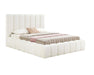 Base de lit MONTERO beige crème avec matelas vue en angle