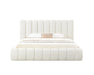 Base de lit MONTERO beige crème avec matelas vue de face