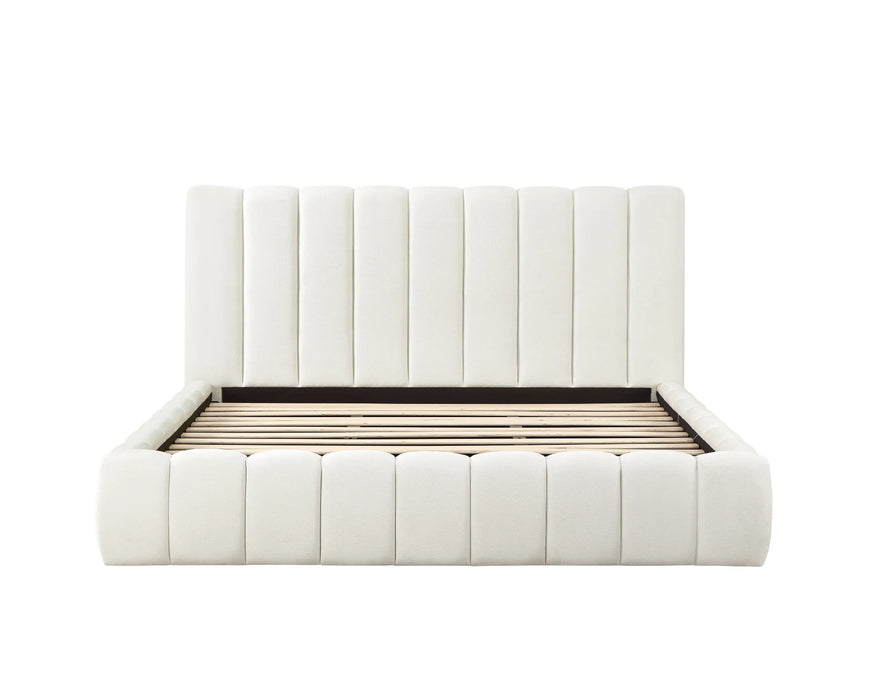 Base de lit MONTERO beige crème King vue de face