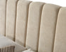 Tête de lit rembourrée MONTERO capitonnage vertical beige — Nuasis