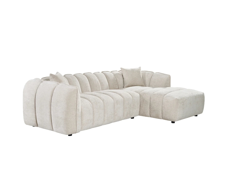 Sofa sectionnel NICO beige crème, vue en angle