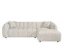 Sofa sectionnel NICO en tissu beige crème, vue de face