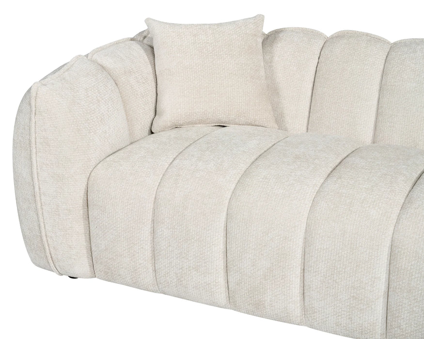 Zoom sur les assises du sectionnel NICO beige crème