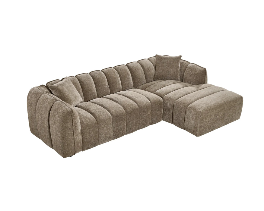 Sofa sectionnel NICO taupe, vue en angle haut