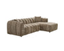 Sofa sectionnel NICO taupe, vue en angle