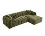 Sofa sectionnel NICO vert forêt, vue en angle haut