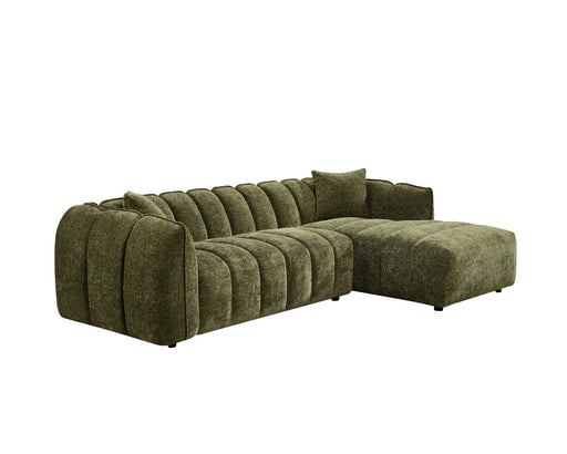 Sofa sectionnel NICO vert forêt, vue en angle