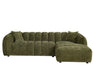 Sofa sectionnel NICO en tissu vert forêt, vue de face