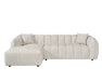 Sofa sectionnel NICO en tissu beige crème, vue de face, côté gauche