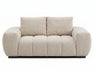 Causeuse OLIVIA 2 places beige crème en tissu polyester, vue de face