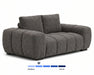 Causeuse OLIVIA gris foncé, vue d'angle sur canapé complet