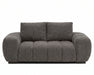 Causeuse OLIVIA 2 places gris foncé en tissu polyester, vue de face